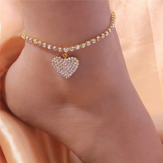 Rhinestone Chain Women Anklets