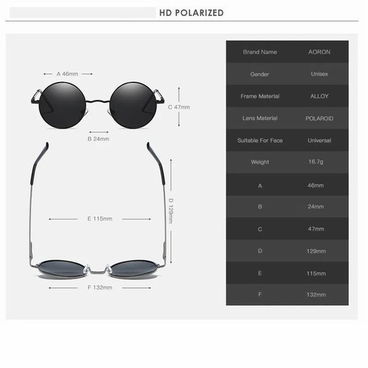 Round Polarized Sunglasses For Men